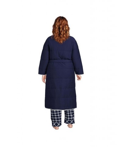 Women's Plus Size Quilted Robe Deep sea navy $68.13 Sleepwear