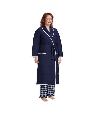 Women's Plus Size Quilted Robe Deep sea navy $68.13 Sleepwear