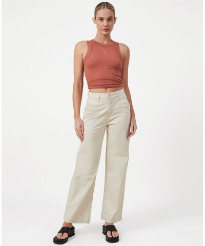 Women's Carter Wide Leg Pants Tan/Beige $37.09 Pants