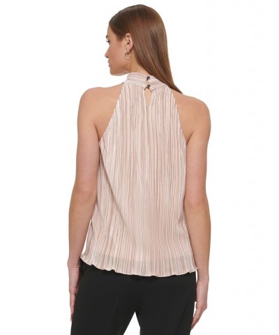 Women's Mock Neck Textured Sleeveless Top Cream / Sand $26.55 Tops