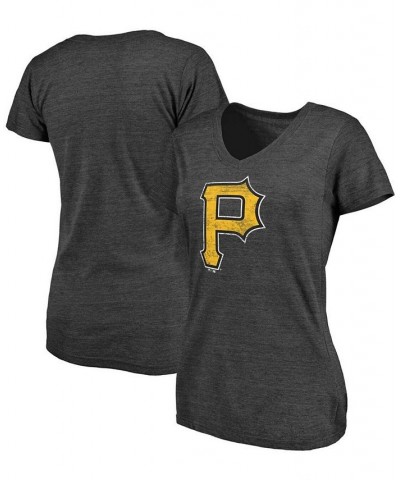 Women's Heathered Charcoal Pittsburgh Pirates Core Weathered Tri-Blend V-Neck T-shirt Heather Charcoal $22.94 Tops