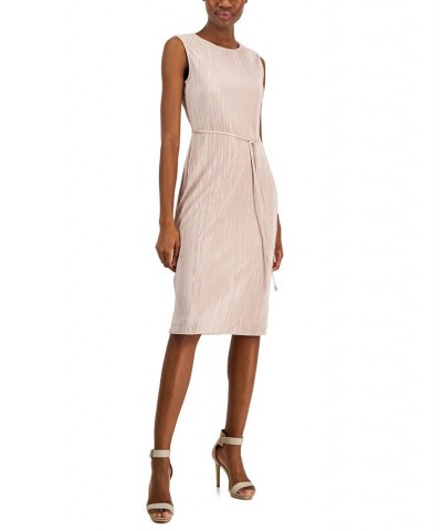 Women's Pleated Tie-Waist Midi Dress Ballet $43.67 Dresses