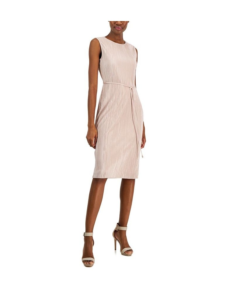 Women's Pleated Tie-Waist Midi Dress Ballet $43.67 Dresses