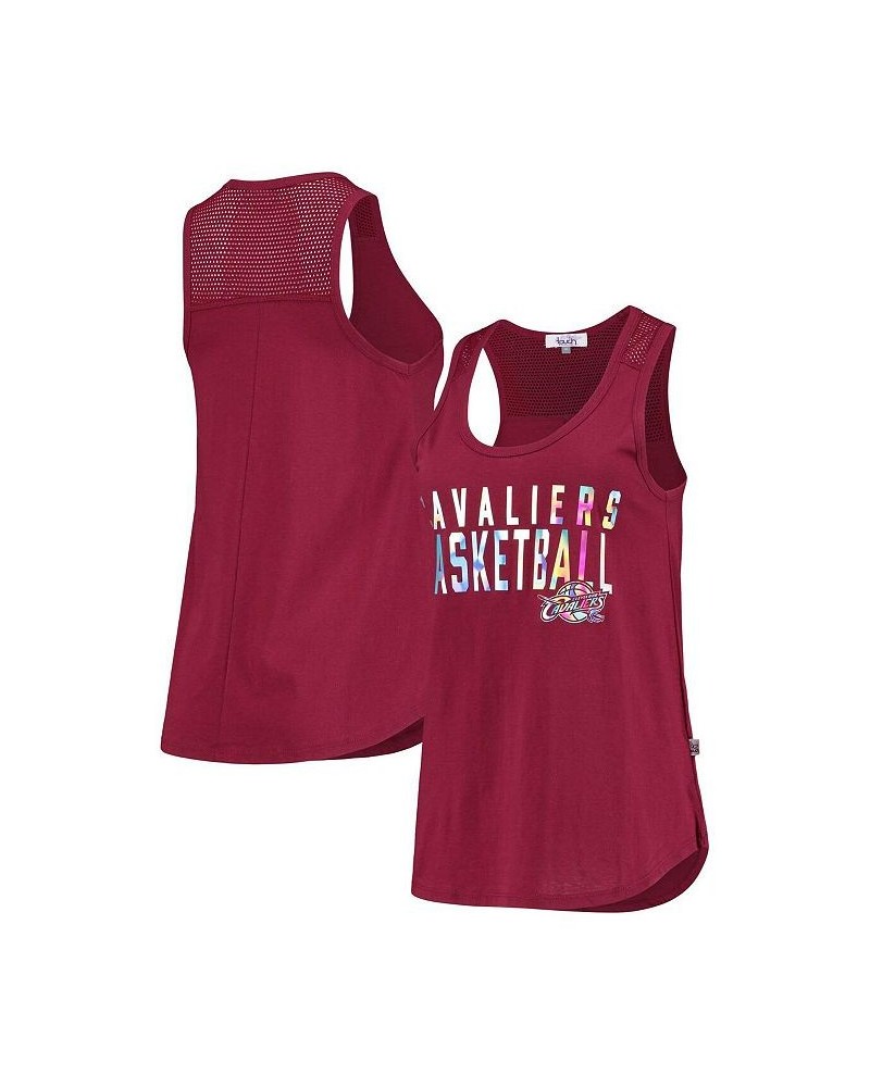 Women's Wine Cleveland Cavaliers MVP Mesh Tank Top Wine $22.50 Tops