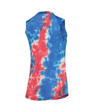 Women's Threads Red and Blue Colorado Rockies Tie-Dye Tri-Blend Muscle Tank Top Red, Blue $30.79 Tops