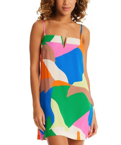 Women's Printed A-Line Swim Dress Cover-Up Multi $39.90 Swimsuits