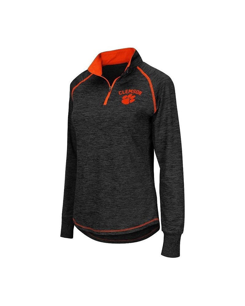 Women's Black Clemson Tigers Bikram 1/4 Zip Long Sleeve Jacket Black $25.85 Jackets