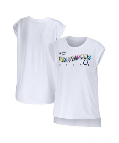 Women's White Indianapolis Colts Greetings From Muscle T-shirt White $20.00 Tops