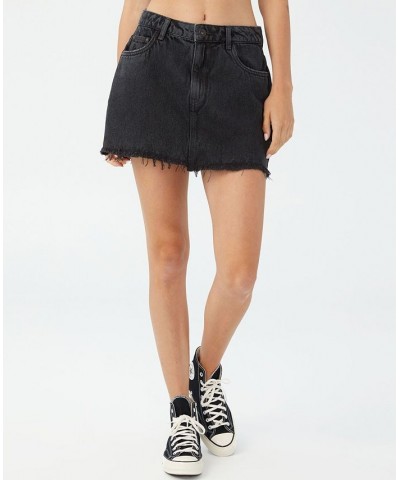 Women's Denim Micro Mini Skirt Black $30.79 Skirts