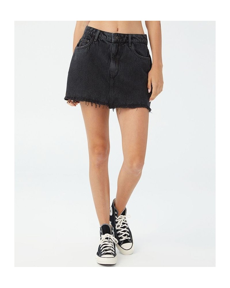 Women's Denim Micro Mini Skirt Black $30.79 Skirts