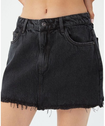 Women's Denim Micro Mini Skirt Black $30.79 Skirts