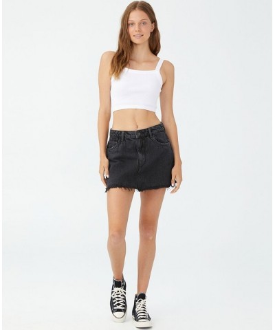 Women's Denim Micro Mini Skirt Black $30.79 Skirts