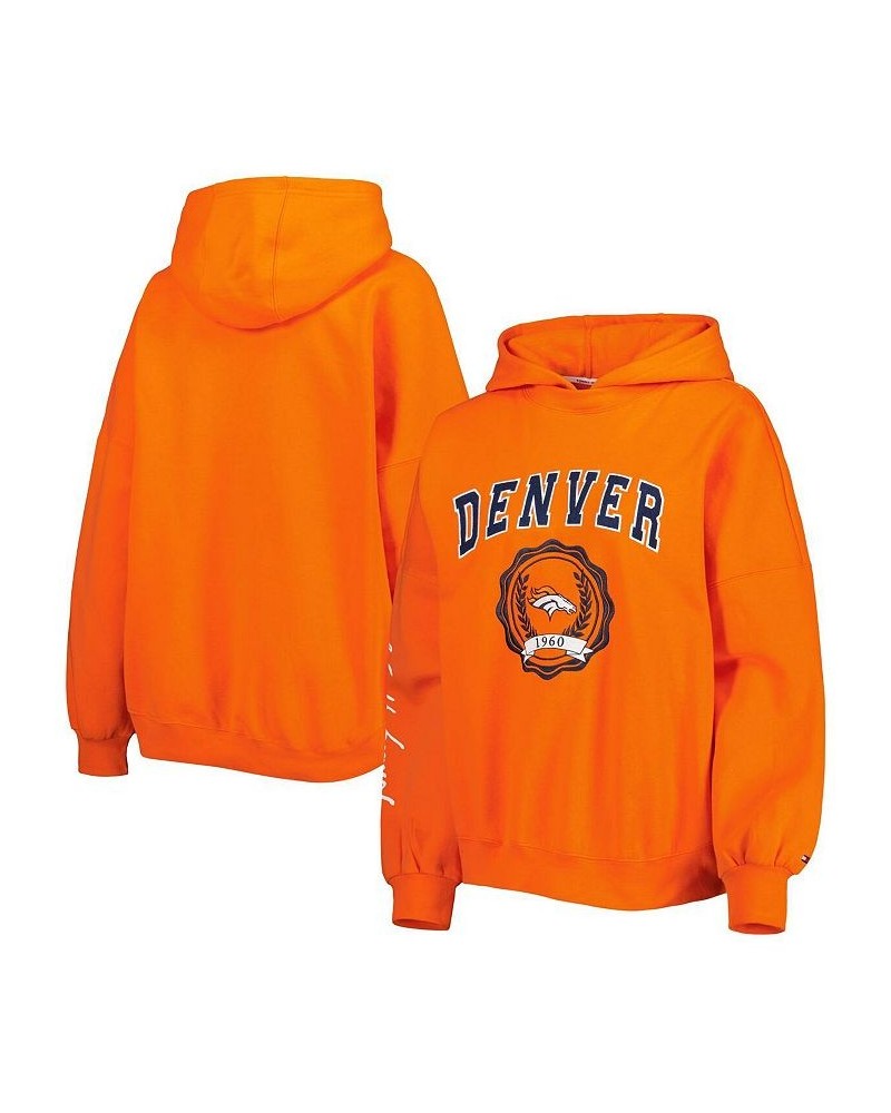 Women's Orange Denver Broncos Becca Drop Shoulder Pullover Hoodie Orange $47.00 Sweatshirts