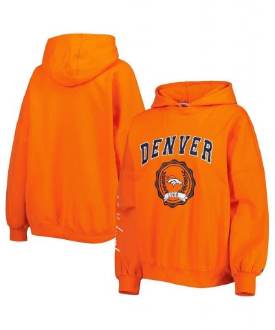 Women's Orange Denver Broncos Becca Drop Shoulder Pullover Hoodie Orange $47.00 Sweatshirts