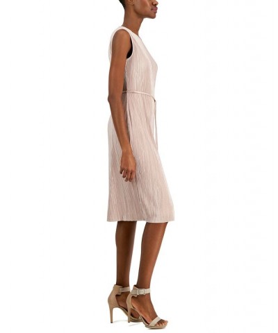 Women's Pleated Tie-Waist Midi Dress Ballet $43.67 Dresses