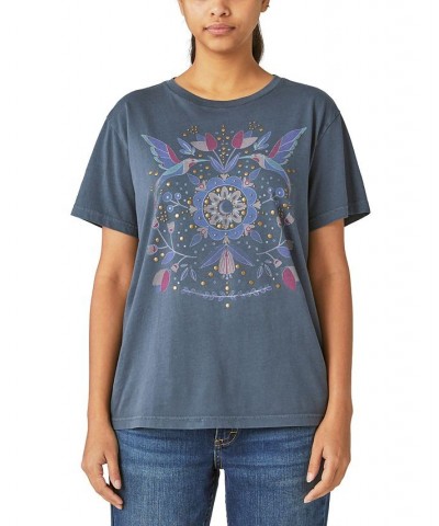 Women's Folk Doves Boyfriend T-Shirt India Ink $20.71 Tops