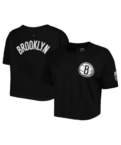 Women's Black Brooklyn Nets Classics Boxy T-shirt Black $28.49 Tops