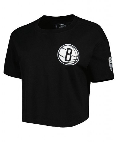 Women's Black Brooklyn Nets Classics Boxy T-shirt Black $28.49 Tops