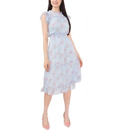 Women's Daisy Print Smocked-Waist Midi Dress Ocean Spray $50.04 Dresses