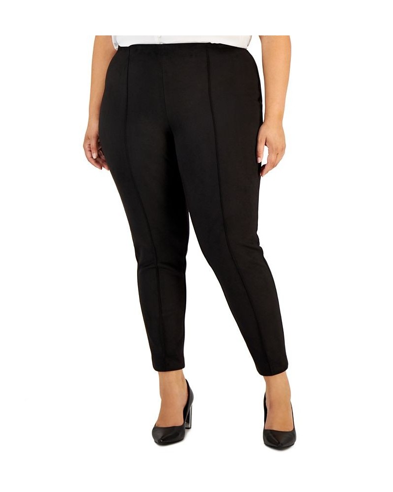 Plus Size Faux-Suede Ankle Pants Anne Black $24.30 Pants