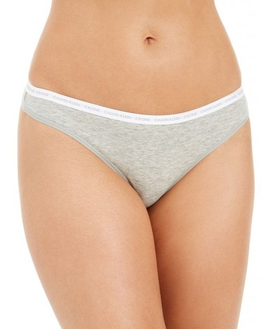 CK One Cotton Singles Thong Underwear QD3783 Grey Heather $10.95 Panty