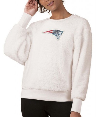 Women's White New England Patriots Milestone Tracker Pullover Sweatshirt White $28.29 Sweatshirts