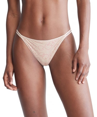 Women's Sheer Marquisette High-Leg Tanga Underwear QF6730 Kelly Hearts $11.60 Panty