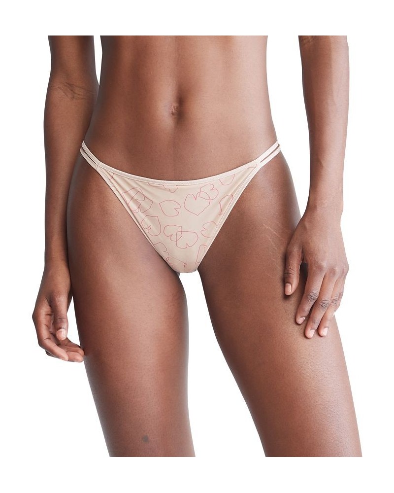 Women's Sheer Marquisette High-Leg Tanga Underwear QF6730 Kelly Hearts $11.60 Panty