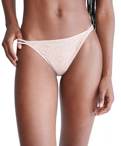 Women's Sheer Marquisette High-Leg Tanga Underwear QF6730 Kelly Hearts $11.60 Panty