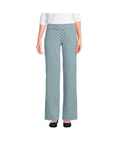 Women's Petite Starfish Mid Rise Straight Leg Elastic Waist Pull On Pants Emerald medallion tiles $38.47 Pants