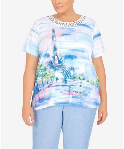 Plus Size Cutout Eiffel Tower Top Multi $40.43 Tops