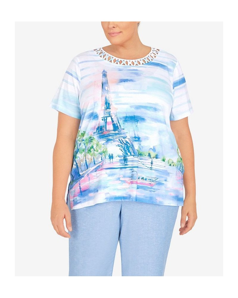 Plus Size Cutout Eiffel Tower Top Multi $40.43 Tops