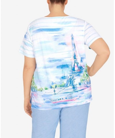 Plus Size Cutout Eiffel Tower Top Multi $40.43 Tops