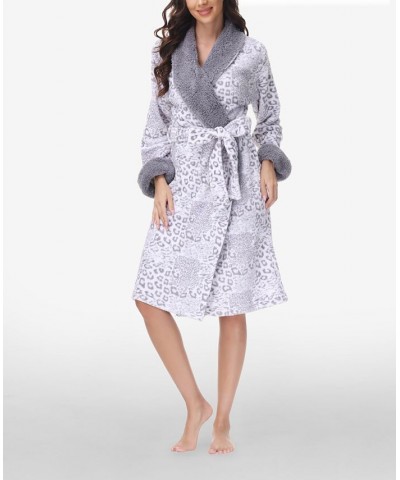 Women's Printed Plush Robe Mixed Animal $25.91 Sleepwear