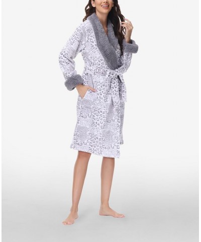 Women's Printed Plush Robe Mixed Animal $25.91 Sleepwear