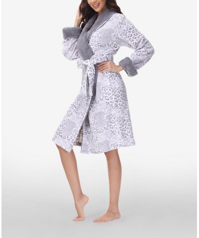 Women's Printed Plush Robe Mixed Animal $25.91 Sleepwear