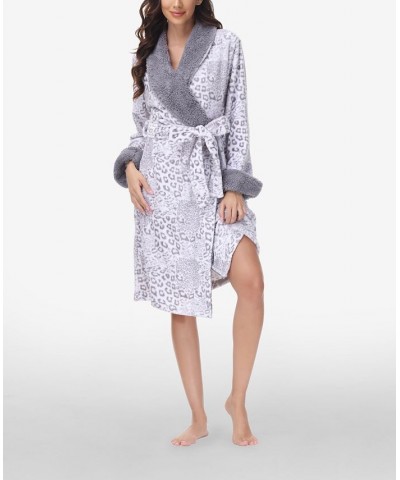 Women's Printed Plush Robe Mixed Animal $25.91 Sleepwear