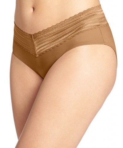 Warners No Pinching No Problems Dig-Free Comfort Waist with Lace Microfiber Hipster 5609J Mink $9.74 Panty