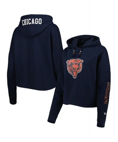 Women's Navy Chicago Bears Foil Sleeve Pullover Hoodie Navy $42.11 Sweatshirts