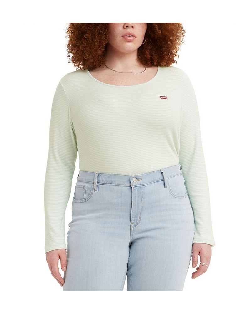 Plus Size Honey Long Sleeve T-Shirt Vanilla Starlight Blue $10.55 Tops