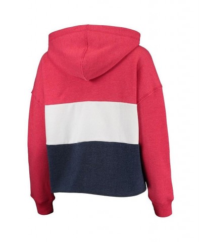 Women's '47 Washington Nationals Lizzy Cropped Pullover Hoodie Heathered Red, Heathered Navy $43.99 Sweatshirts