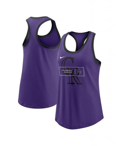 Women's Purple Colorado Rockies X-Ray Racerback Performance Tank Top Purple $24.29 Tops