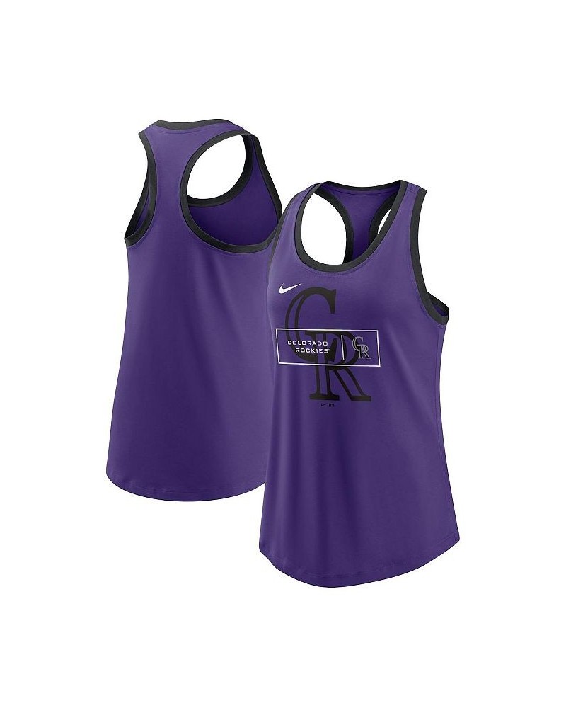 Women's Purple Colorado Rockies X-Ray Racerback Performance Tank Top Purple $24.29 Tops