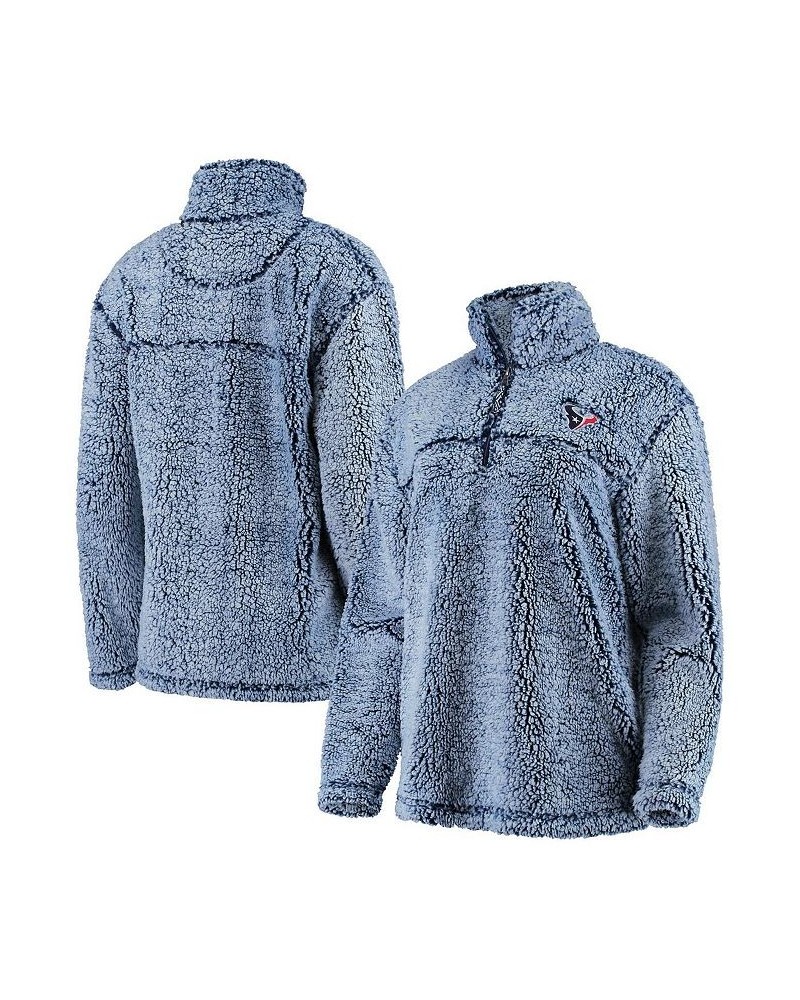 Women's Gray Houston Texans Sherpa Quarter-Zip Pullover Jacket Gray $35.04 Jackets