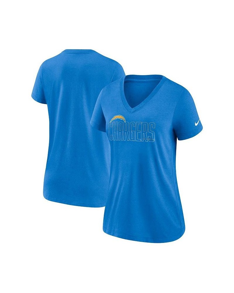 Women's Heathered Powder Blue Los Angeles Chargers Lock Up Tri-Blend V-Neck T-shirt Heathered Powder Blue $20.25 Tops