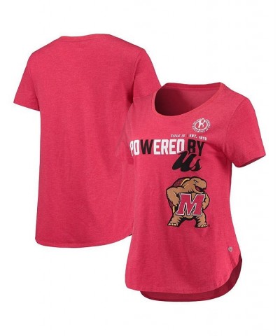 Women's Heathered Red Maryland Terrapins PoWered By Title IX T-shirt Heathered Red $14.00 Tops