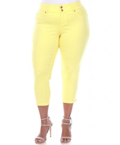 Plus Size Capri Jeans Yellow $35.00 Jeans