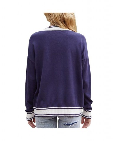 Women's Navy Dallas Cowboys Cricket V-Neck Pullover Sweater Navy $43.52 Sweaters