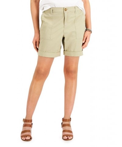 Women's Rolled Cuff Bermuda Shorts Brown $15.26 Shorts