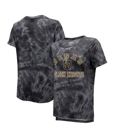 Women's Threads Black Vegas Golden Knights Boyfriend Tie-Dye T-shirt Black $27.44 Tops